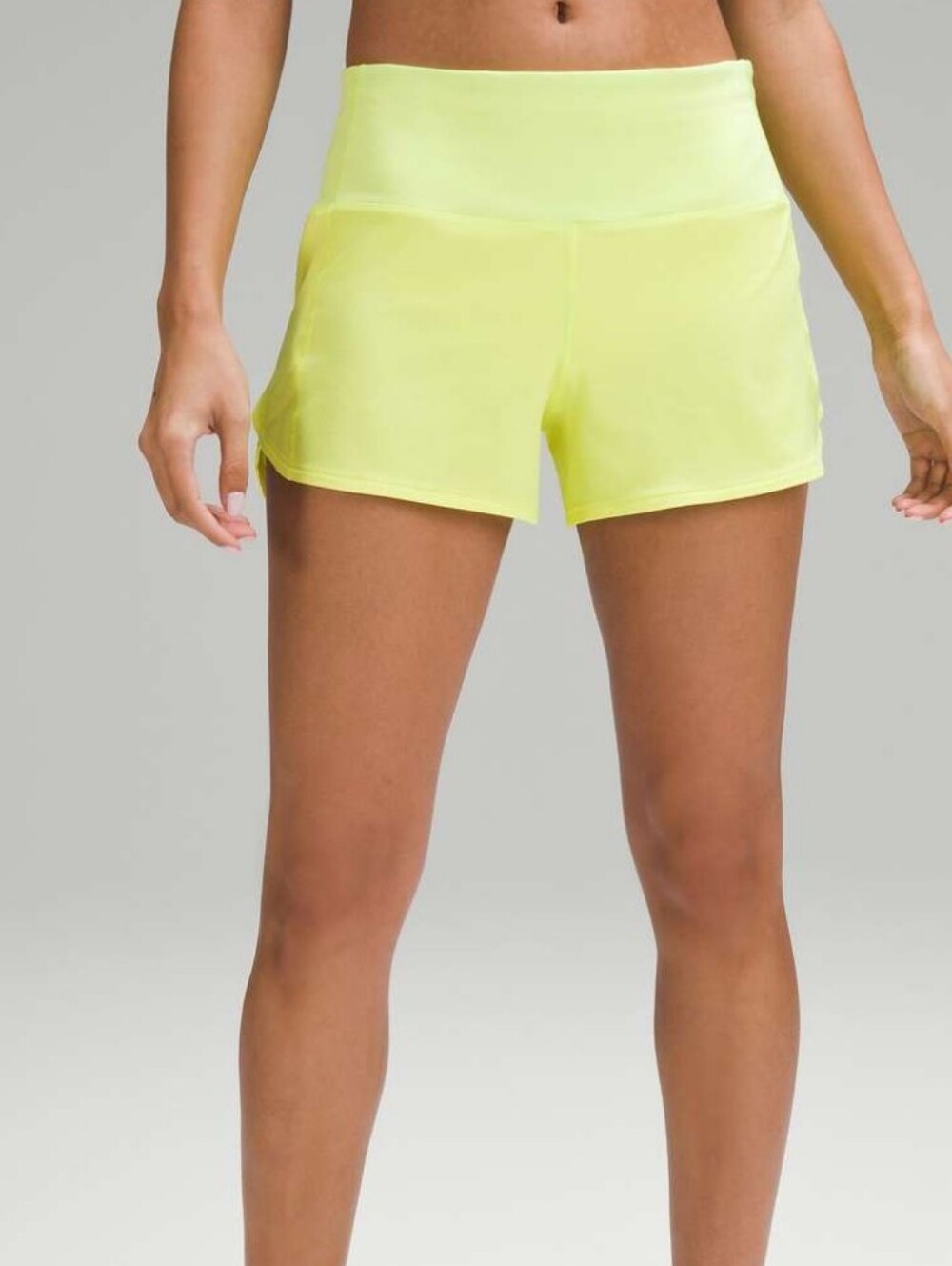 lululemon athletica Speed Up Waistband Short Neon Yellow 4" Gym Run Sz2 - Picture 4 of 16